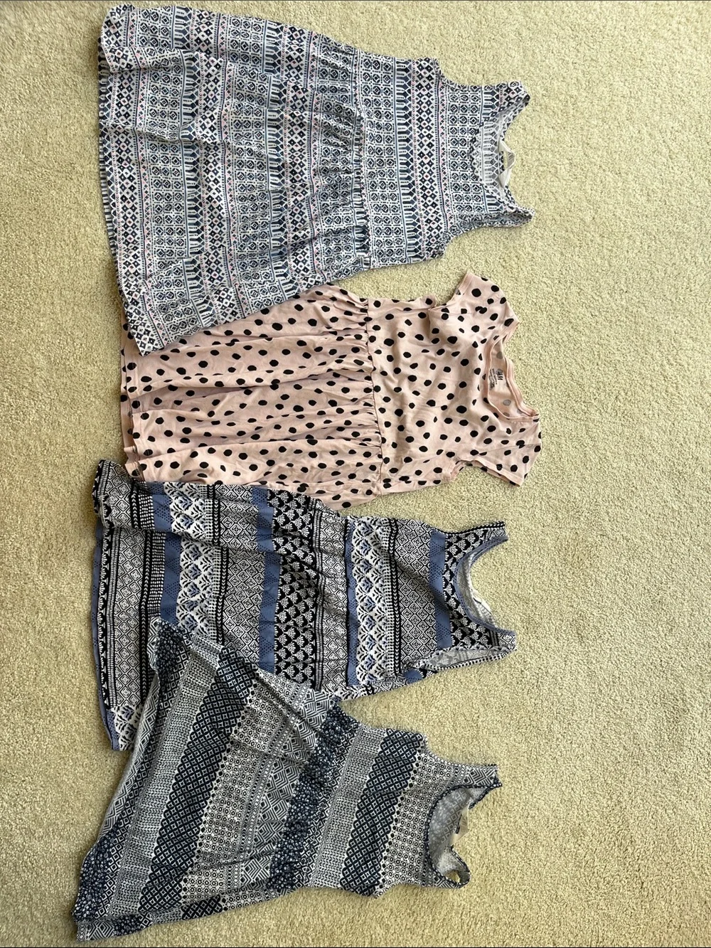 H&M Pink Polka Dot and blur pattern Casual Dresses for Kids